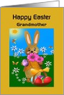 Grandmother - Happy Easter - Custom Card - Easter Bunny with Eggs card