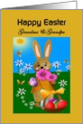 Grandma & Grandpa - Happy Easter - Easter Bunny with Egg Basket card