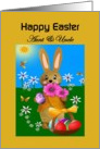 Aunt & Uncle - Happy Easter - Easter Bunny with Egg Basket card