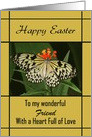 Friend Happy Easter - Custom Card - Black-White-Yellow Butterfly card