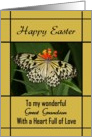 Great Grandson Happy Easter - Black-White-Yellow Butterfly card