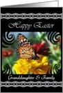 Granddaughter & Family Happy Easter - Monarch Butterfly card