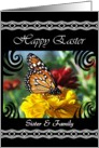 Sister and Family Happy Easter - Monarch Butterfly card
