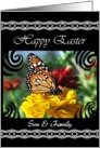 Son and Family Happy Easter - Monarch Butterfly card