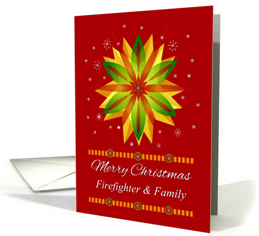 Firefighter & Family / Merry Christmas - Unique Colourful... (1346896)