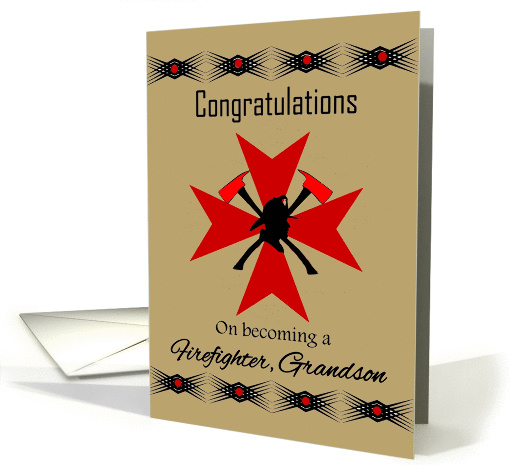 Grandson Firefighter - Congratulations on Becoming a Firefighter card