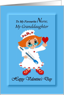 Granddaughter / Nurse - Happy Valentine’s Day / Cartoon Nurse card