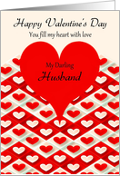 Husband Happy Valentine’s Day - Red and Pink Hearts card
