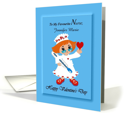 Custom / Nurse Valentine - Happy Valentine's Day / Cartoon Nurse card
