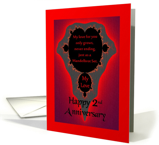 2nd / Anniversary / Spouse - Vibrant Fractal card (1368342)