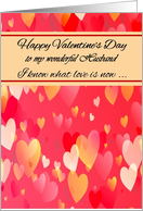 Husband Happy Valentine’s Day - Colourful Valentine Hearts card