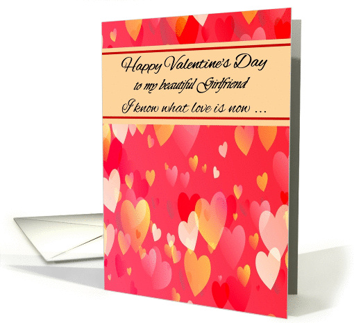 Girlfriend Happy Valentine's Day - Colourful Valentine Hearts card