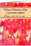 Girlfriend Happy Valentine’s Day - Colourful Valentine Hearts card