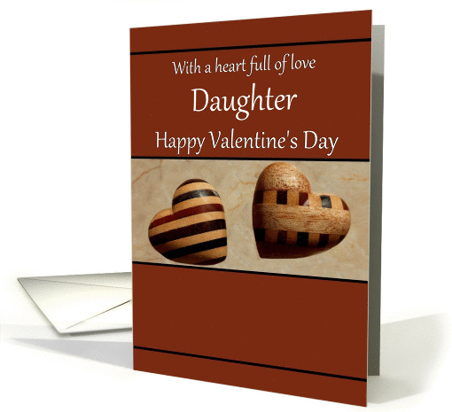 Daughter Happy Valentine's Day - Decorative Wooden Hearts card