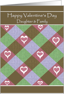 Daughter / Family Happy Valentine’s Day - diagonal-checkers card