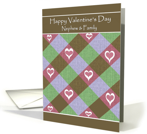 Nephew / Family Happy Valentine's Day - diagonal-checkers card