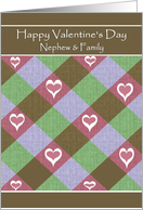 Nephew / Family Happy Valentine’s Day - diagonal-checkers card