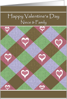 Niece / Family Happy Valentine’s Day - diagonal-checkers card