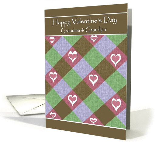 Grandma and Grandpa Happy Valentine's Day - diagonal-checkers card