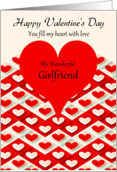 Girlfriend Happy Valentine’s Day - Red Hearts card