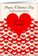 Fiance Happy Valentine’s Day - Red Hearts card