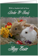 Brother and Family Happy Easter - Bunnies in a Basket card