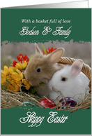 Godson and Family Happy Easter - Bunnies in a Basket card