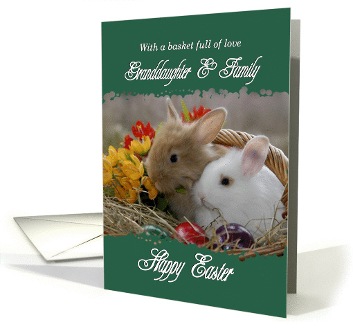 Granddaughter and Family Happy Easter - Bunnies in a Basket card