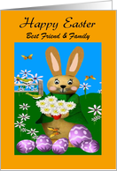 Best Friend and Family Happy Easter -Custom Add Text- Easter Bunny card