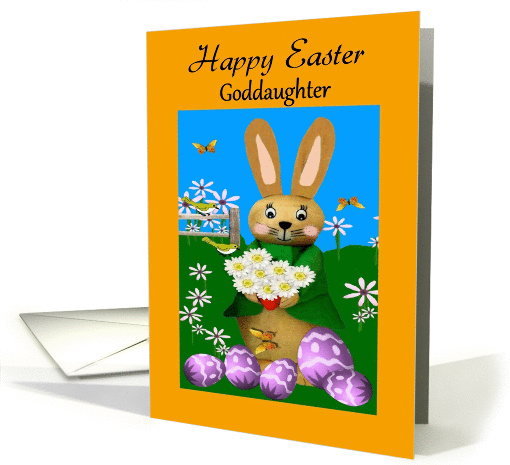 Goddaughter - Happy Easter - Easter Bunny in the Garden card (1372372)