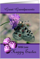 Great Grandparents Happy Easter - Custom Text - Butterfly/Flower/ Eggs card
