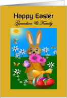 Grandson - Family - Happy Easter - Easter Bunny with Egg Basket card