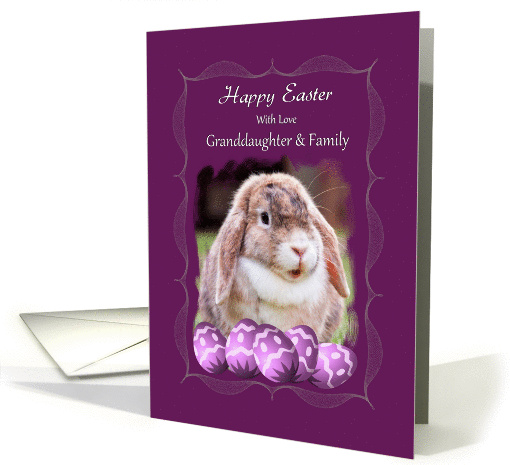 Granddaughter and Family - Happy Easter - Lop-eared Rabbit card