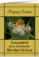 Great Grandmother Happy Easter - Black-White-Yellow Butterfly card
