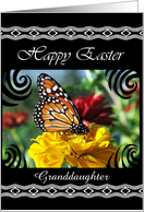Granddaughter Happy Easter - Custom Text - Monarch Butterfly card