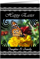 Daughter & Family Happy Easter - Monarch Butterfly card