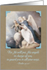 Christian Encouragement Card, Psalm 91, Vintage Angel card