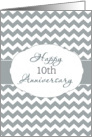 Happy 10th Anniversary, Business Anniversary Card, Chevron card