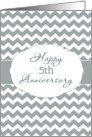 Happy 5th Anniversary, Business Anniversary Card, Chevron card