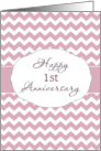 For Employee, Happy 1st Anniversary, Chevron card