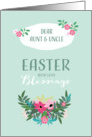 Easter Blessings for Aunt and Uncle, Floral Design, Christian Card