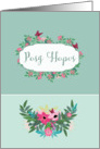 Happy Easter in Welsh, Floral Design card