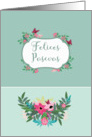 Happy Easter in Spanish, Floral Design card
