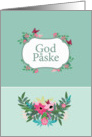 Happy Easter in Norwegian, Floral Design card
