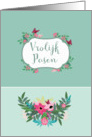 Happy Easter in Dutch, Vrolijk Pasen, Floral Design card