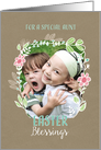 Easter Blessings for my Aunt, Photo Card, Floral wreath card