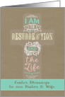 Easter Blessings to our Pastor and his Wife, Cross, Word Art card