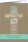 Easter Blessings to our Pastor, Cross, Word Art card