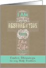 Easter Blessings to my Half Brother, Cross, Word Art card