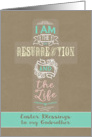 Easter Blessings to my Godmother, Cross, Word Art card